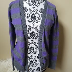 OLD NAVY GRAY N PURPLE CARDIGAN